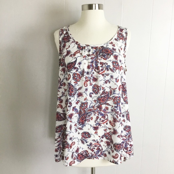 Pleione Tank Top Blouse Size M Red, White and Blue - Picture 1 of 5